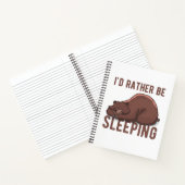 Ich möchte lieber ein schlafender Lazy Bären Funny Notizblock (Innenseite)