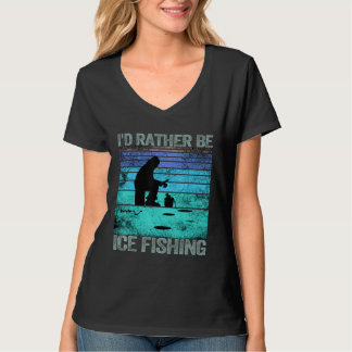 Ich möchte lieber Eisfischen Retro Vintag 1 T-Shirt