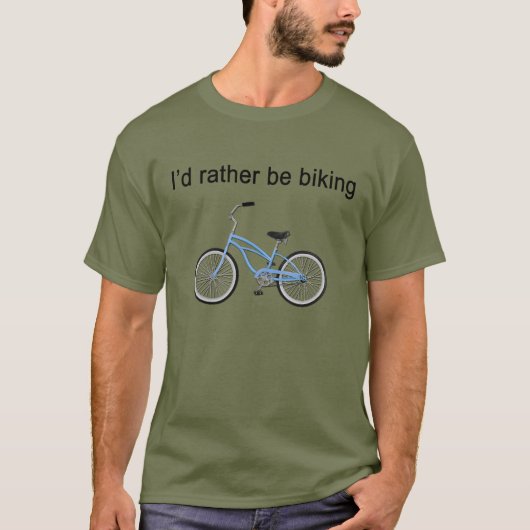 Ich möchte lieber Fahrrad fahren - großartige Stim T-Shirt (Vorderseite)