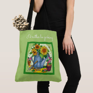 Ich möchte lieber Gärtnern; hübsch grün Tasche