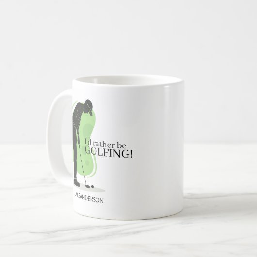 "Ich möchte lieber GOLFEN!" Kaffeetasse (Vorderseite Links)