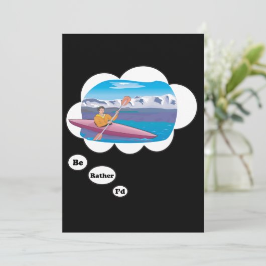 Ich möchte lieber Kajak fahren Einladung (Stehend Vorderseite)