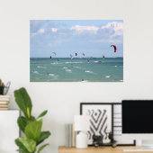 Ich möchte lieber Kitesurf Boarding sein Poster (Heimbüro)