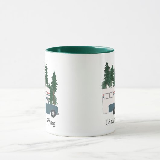 Ich möchte lieber Retro Truck Camper Tree CUSTOM f Tasse (Zentrum)
