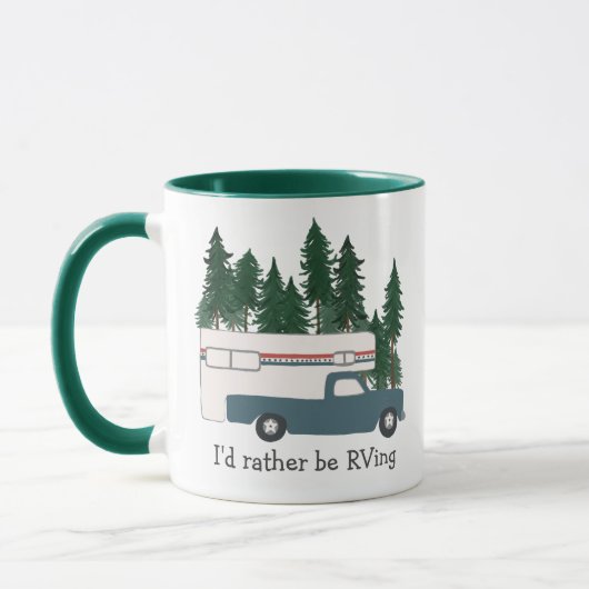 Ich möchte lieber Retro Truck Camper Tree CUSTOM f Tasse (Links)