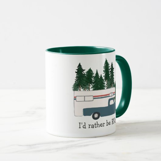 Ich möchte lieber Retro Truck Camper Tree CUSTOM f Tasse (VorderseiteRechts)