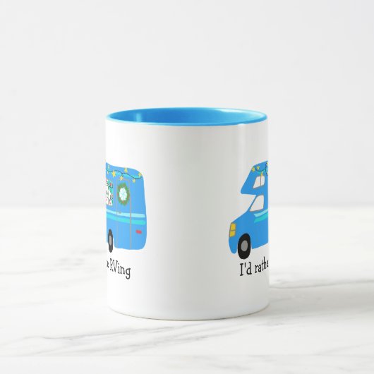 Ich möchte lieber Retro Weihnachtscamper CUSTOM se Tasse (Zentrum)