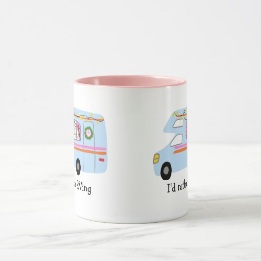 Ich möchte lieber Retro Weihnachtscamper CUSTOM se Tasse (Zentrum)