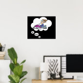 Ich möchte lieber Schneemobil fahren Poster (Heimbüro)