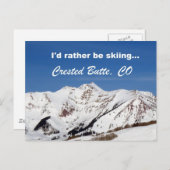 Ich möchte lieber Ski fahren, Crested Butte, CO Postkarte (Vorne/Hinten)