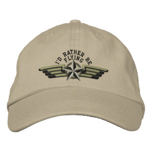 Ich möchte lieber Star Abzeichen Pilot Wings flieg Bestickte Baseballkappe