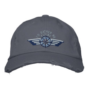 Ich möchte lieber Star Compass Pilot Wings fliegen Bestickte Kappe