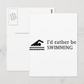 Ich möchte lieber SWIMMING Postkarte (Vorne/Hinten)