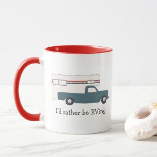 Ich möchte lieber Vintagen LKW Camper CUSTOM RV fa Tasse