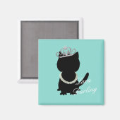 Ich möchte meine Tiara Cat Aquamarin Party Dusche  Magnet (Vorderseite/Rückseite)