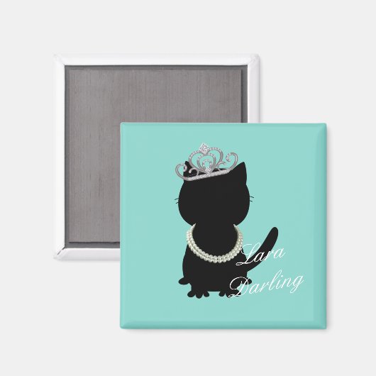 Ich möchte meine Tiara Cat Aquamarin Party Dusche  Magnet (Vorderseite/Rückseite)