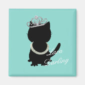 Ich möchte meine Tiara Cat Aquamarin Party Dusche  Magnet (Vorne)