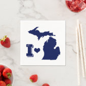 Ich möchte Michigan Blue Serviette (Beispiel)