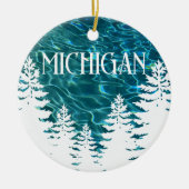 Ich möchte Michigan-Text individuell anpassen Keramik Ornament (Vorne)