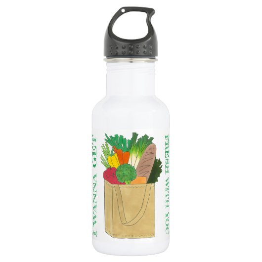 Ich möchte mit dir Feinschmecker kaufen. Edelstahlflasche (Vorderseite)