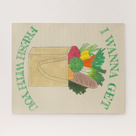 Ich möchte mit dir Feinschmecker kaufen. Puzzle (Horizontal)