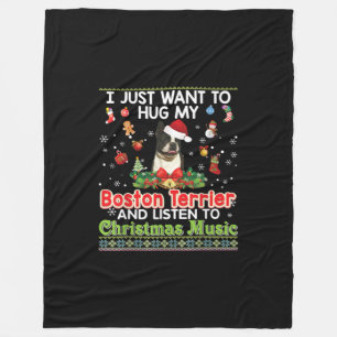 Ich möchte nur meinen Boston Terrier Dog & Listene Fleecedecke
