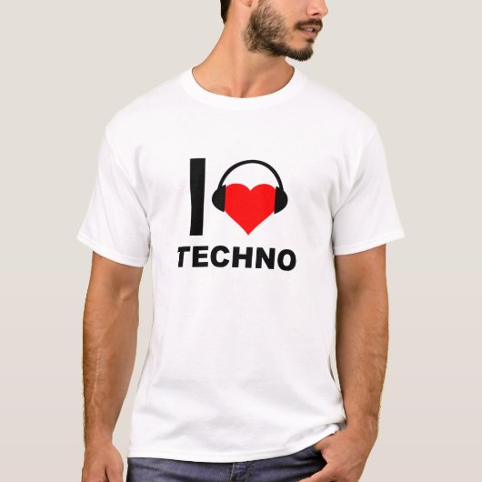 Ich möchte Techno Funny T - Shirt (Vorderseite)
