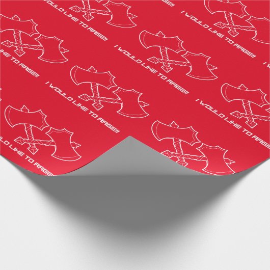 "Ich möchte wüten" - der Barbar, immer. Geschenkpapier (Ecke)