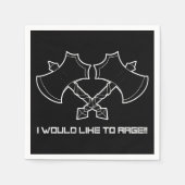 "Ich möchte wüten" - der Barbar, immer. Serviette (Vorderseite)