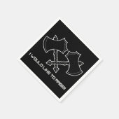 "Ich möchte wüten" - der Barbar, immer. Serviette (Ecke)