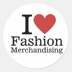 Ich ❤️ Mode-Merchandising für Studenten/Fakultät Runder Aufkleber