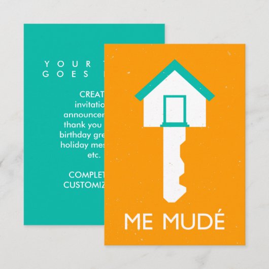 ich Mude Llave de casa Einladung (Vorne/Hinten)