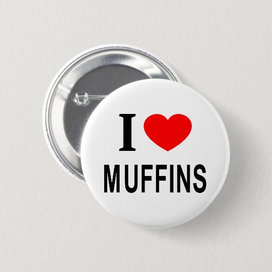 ICH ❤️ MUFFINS I LIEBE MUFFINS ICH HERZ MUFFINS BUTTON (Vorne & Hinten)