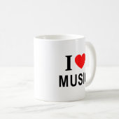 ICH ❤️ MUSIK I LIEBE MUSIK ICH HERZ MUSIK TASSE (VorderseiteRechts)
