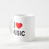 ICH ❤️ MUSIK I LIEBE MUSIK ICH HERZ MUSIK TASSE (Vorderseite Links)