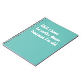 Ich muss aufschreiben, weil ich alt bin notizblock (Linke Seite)