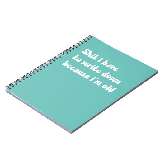 Ich muss aufschreiben, weil ich alt bin notizblock (Linke Seite)