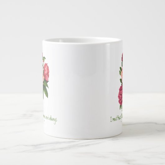 Ich muss Blume haben Claude Monet Zitat Peony Art Jumbo-Tasse (Vorderseite)