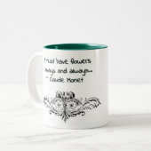 Ich muss Blume haben, immer und immer, Monet Zweifarbige Tasse (Vorderseite Links)