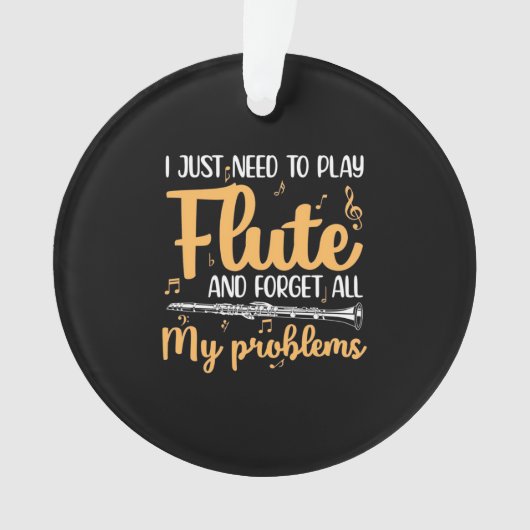 Ich muss einfach nur Flute spielen Ornament (Vorderseite)