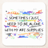 Ich muss gerade mit meinen Kunst-Versorgungen Rechteckiger Pappuntersetzer (Vorderseite)