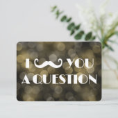 Ich Mustache Ihnen eine Frage Bokeh Lichter Einlad Einladung (Stehend Vorderseite)