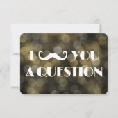 Ich Mustache Ihnen eine Frage Bokeh Lichter Einlad Einladung (Vorderseite)