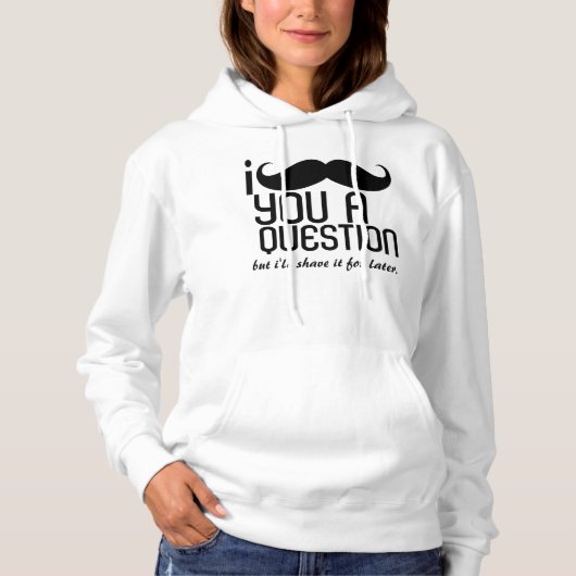 Ich Mustache Ihnen eine Frage Fleece Pullover Hood (Vorderseite)