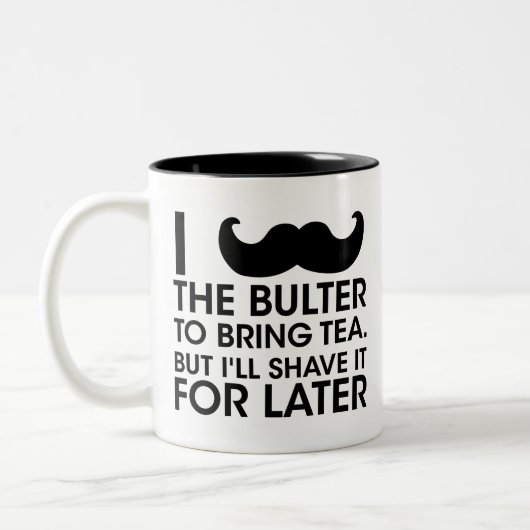 Ich Mustache Ihnen eine Frage, Mustache Spaß Gesch Zweifarbige Tasse (Links)