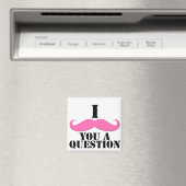 Ich Mustache Ihnen eine Frage Pink Mustache Magnet (In Situ (Geschirrspüler))