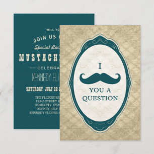 Ich Mustache Ihnen eine Frage Vintagen Rahmen Einladung