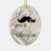 Ich Mustache Sie - zu heiraten Keramikornament (Rechts)
