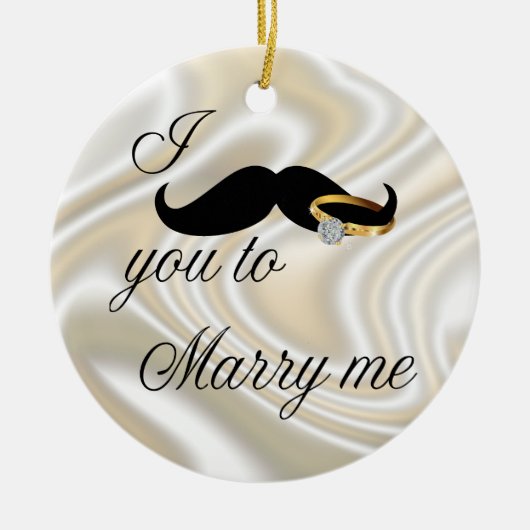 Ich Mustache Sie - zu heiraten Keramikornament (Vorne)