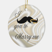 Ich Mustache Sie - zu heiraten Keramikornament (Links)